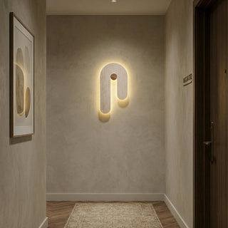 J-Shape Travertine Wall Sconce