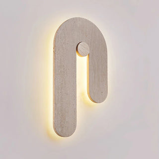 J-Shape Travertine Wall Sconce