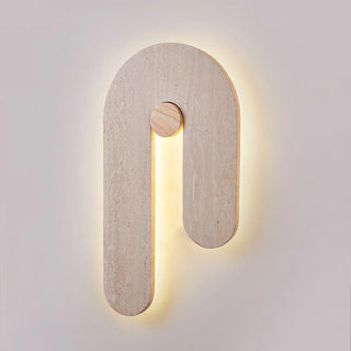 J-Shape Travertine Wall Sconce