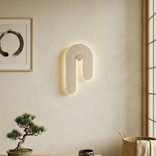 J-Shape Travertine Wall Sconce