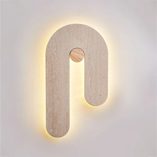 J-Shape Travertine Wall Sconce