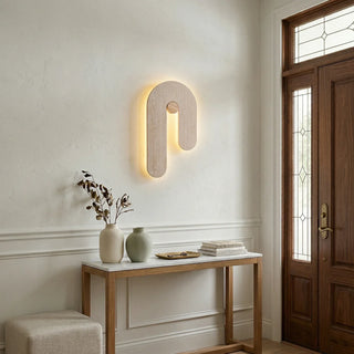 J-Shape Travertine Wall Sconce