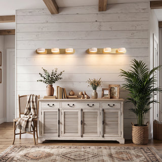 Kumo Alabaster Wood Wall Sconces Pair Over Vintage Farmhouse Credenza Console - Vidirlighting
