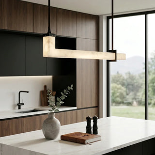L-Shaped Linear Alabaster Pendant Lamp - Vidirlighting