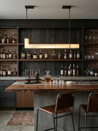 L-Shaped Linear Alabaster Pendant Lamp - Vidirlighting