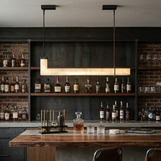 L-Shaped Linear Alabaster Pendant Lamp - Vidirlighting