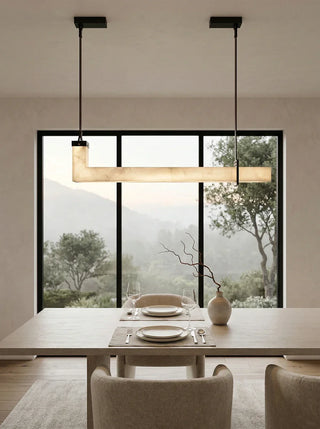 L-Shaped Linear Alabaster Pendant Lamp - Vidirlighting