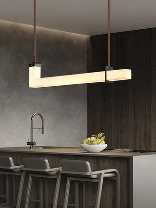 L-Shaped Linear Alabaster Pendant Lamp - Vidirlighting
