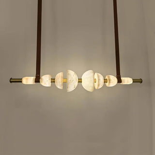 Leather Strap Alabaster Beaded Chandelier