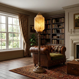Leonie Alabaster Lantern Floor Lamp