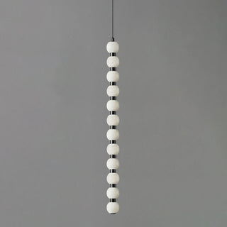 Linear Orbique Alabaster Bead Pendant Light