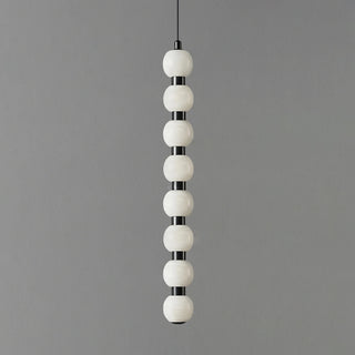 Linear Orbique Alabaster Bead Pendant Light