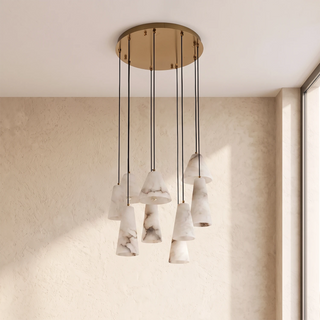 Linnea Tapered Alabaster Cluster Chandelier