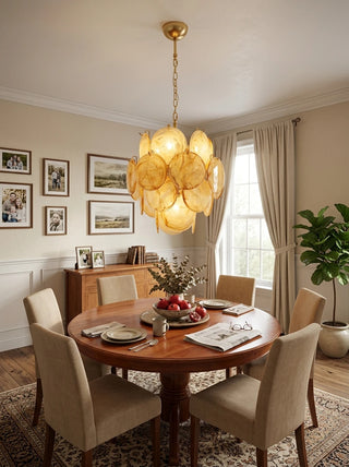Liora Petite Disc Gold Glass Chandelier
