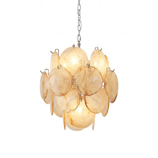 Liora Petite Disc Gold Glass Chandelier