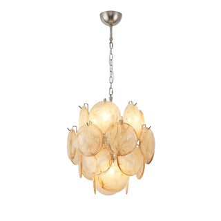 Liora Petite Disc Gold Glass Chandelier