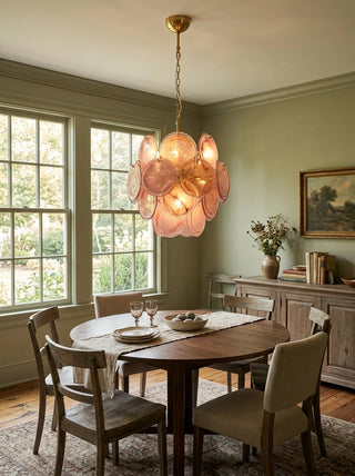 Liora Petite Disc Pink Glass Chandelier