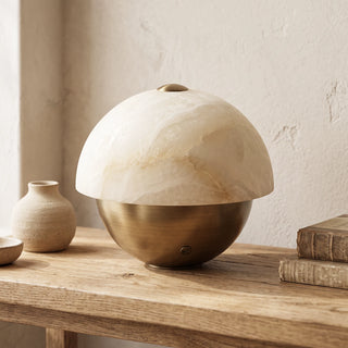 Luna Stone Hemispherical Alabaster Table Lamp