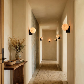 Lunara Alabaster Globe Wall Sconce