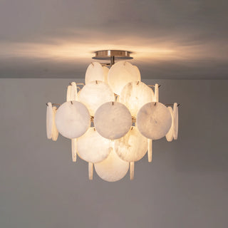 Lunaria Alabaster Disc Ceiling Light Vidirlighting Multi-Arm Branching Metal Frame Structure Showing Internal Engineering and Hardware Assembly