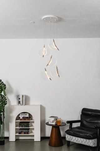 Lunelle Textured Glass Pendant Chandelier