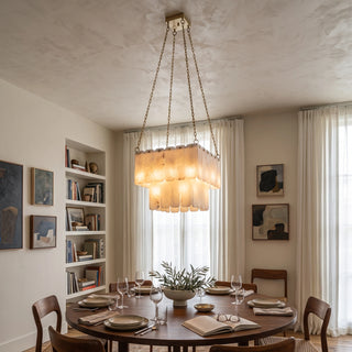 Maren Tiered Alabaster Tile Chandelier