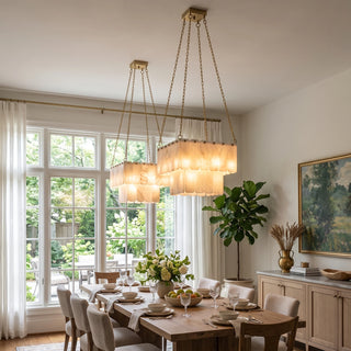 Maren Tiered Alabaster Tile Chandelier
