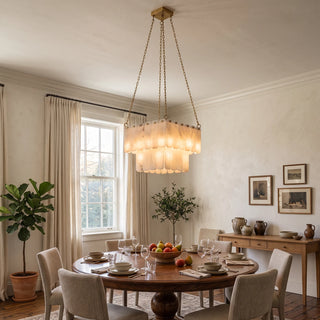 Maren Tiered Alabaster Tile Chandelier