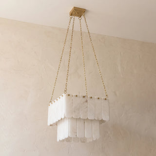 Maren Tiered Alabaster Tile Chandelier