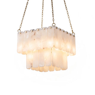 Maren Tiered Alabaster Tile Chandelier