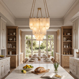 Maren Tiered Alabaster Tile Chandelier