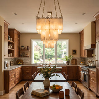 Maren Tiered Alabaster Tile Chandelier