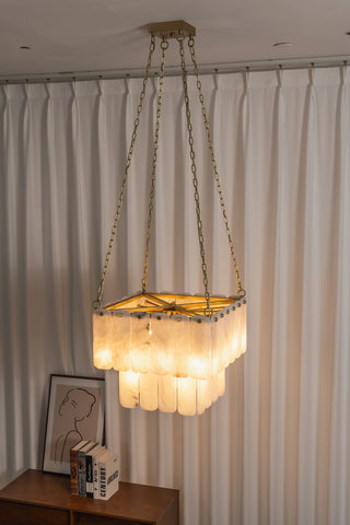 Maren Tiered Alabaster Tile Chandelier