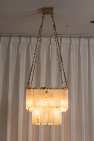 Maren Tiered Alabaster Tile Chandelier