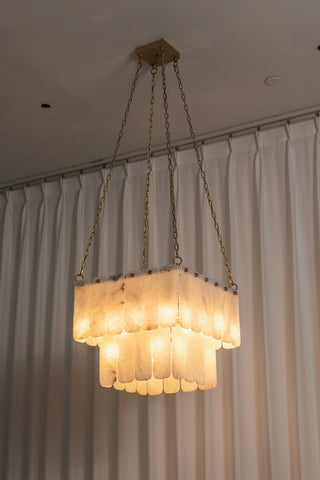 Maren Tiered Alabaster Tile Chandelier