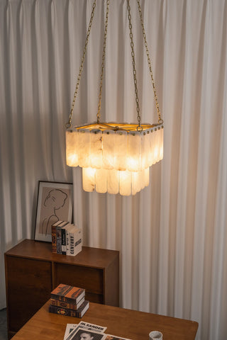 Maren Tiered Alabaster Tile Chandelier