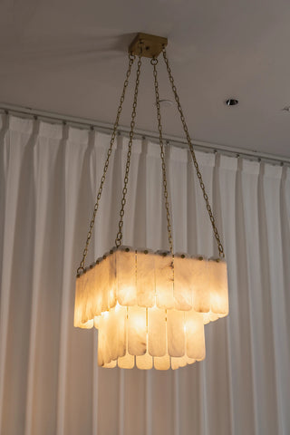 Maren Tiered Alabaster Tile Chandelier