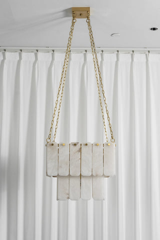 Maren Tiered Alabaster Tile Chandelier