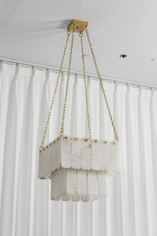 Maren Tiered Alabaster Tile Chandelier
