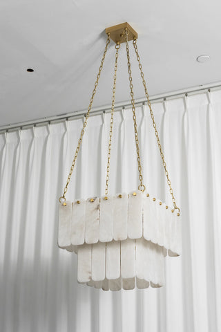 Maren Tiered Alabaster Tile Chandelier