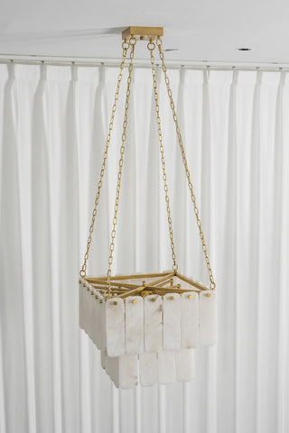 Maren Tiered Alabaster Tile Chandelier