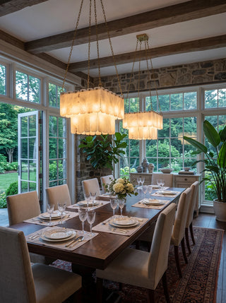 Maren Tiered Alabaster Tile Chandelier