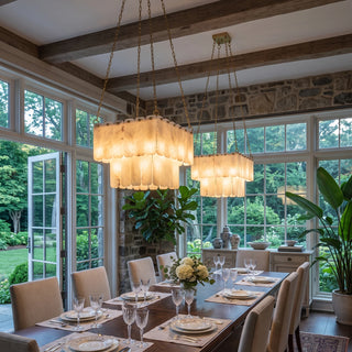 Maren Tiered Alabaster Tile Chandelier