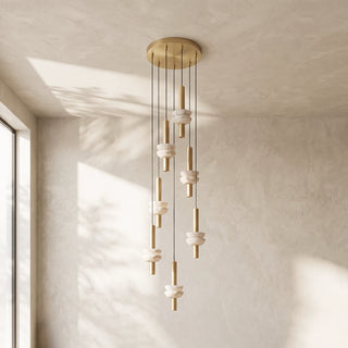 Marlen Stacked Stone Alabaster Chandelier