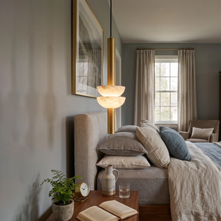 Marlen Stacked Stone Alabaster Chandelier