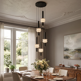 Marlen Stacked Stone Alabaster Chandelier
