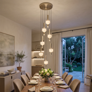 Marlen Stacked Stone Alabaster Chandelier