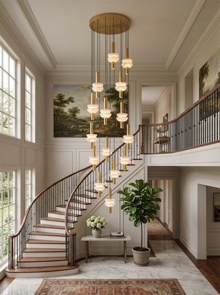 Marlen Stacked Stone Alabaster Chandelier