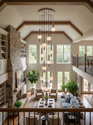 Marlen Stacked Stone Alabaster Chandelier