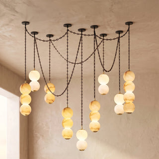 Marlowe Stacked Alabaster Chain Chandelier